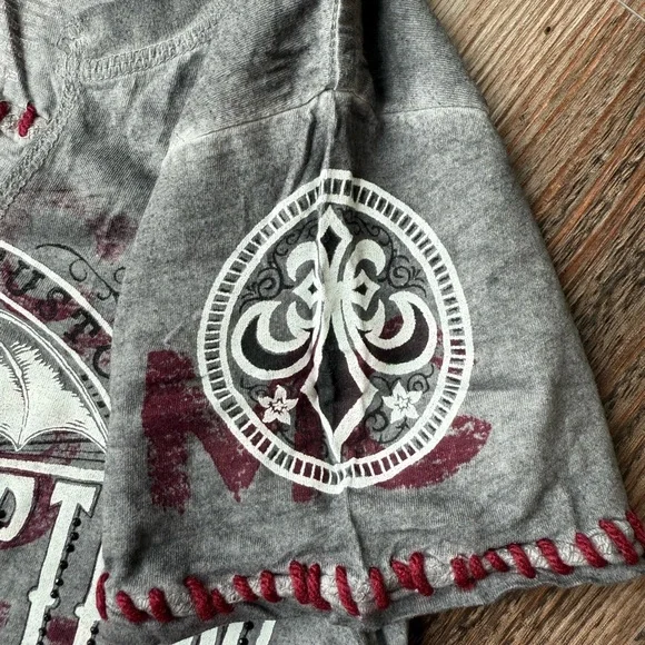 Affliction Gray and Red Graphic Tee - Picture 2 of 3